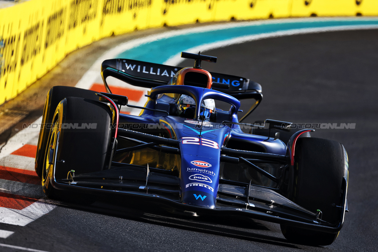 GP MIAMI, Alexander Albon (THA) Williams Racing FW45.

05.05.2023. Formula 1 World Championship, Rd 5, Miami Grand Prix, Miami, Florida, USA, Practice Day.

 - www.xpbimages.com, EMail: requests@xpbimages.com ¬© Copyright: Coates / XPB Images