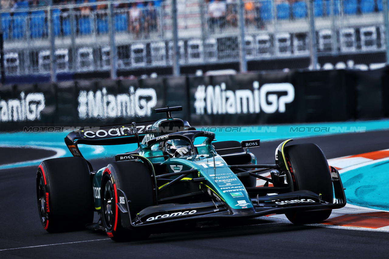 GP MIAMI, Lance Stroll (CDN) Aston Martin F1 Team AMR23.

05.05.2023. Formula 1 World Championship, Rd 5, Miami Grand Prix, Miami, Florida, USA, Practice Day.

- www.xpbimages.com, EMail: requests@xpbimages.com ¬© Copyright: Batchelor / XPB Images