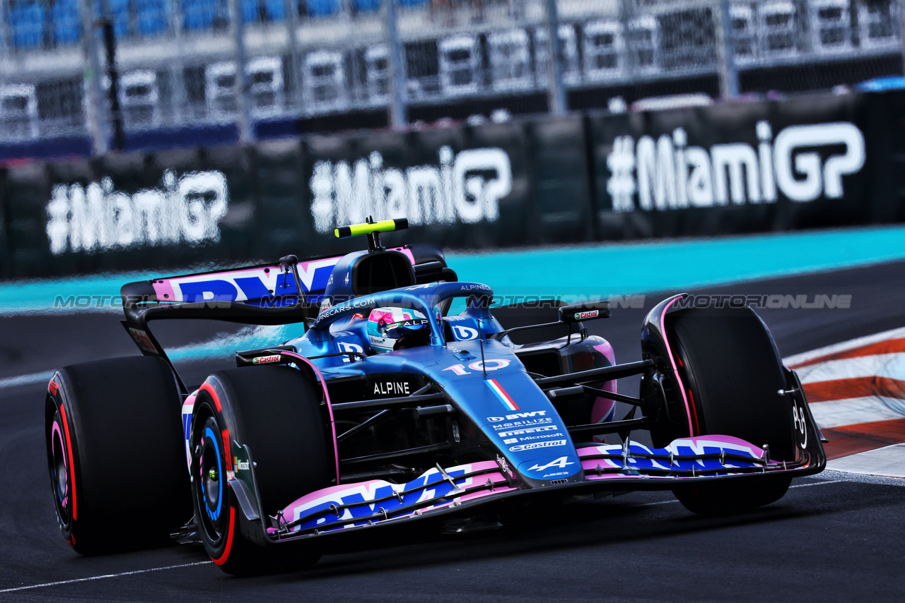 GP MIAMI, Pierre Gasly (FRA) Alpine F1 Team A523.

05.05.2023. Formula 1 World Championship, Rd 5, Miami Grand Prix, Miami, Florida, USA, Practice Day.

- www.xpbimages.com, EMail: requests@xpbimages.com ¬© Copyright: Batchelor / XPB Images
