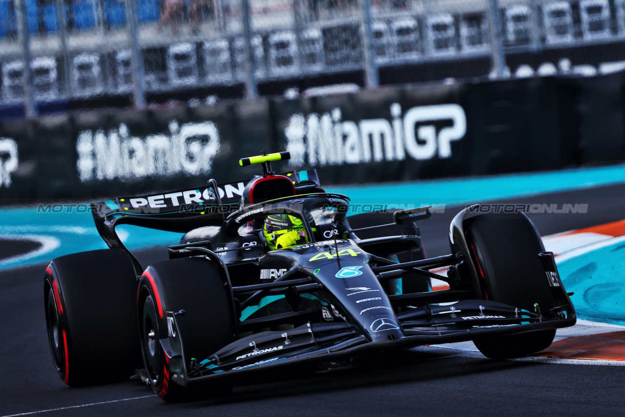 GP MIAMI, Lewis Hamilton (GBR) Mercedes AMG F1 W14.

05.05.2023. Formula 1 World Championship, Rd 5, Miami Grand Prix, Miami, Florida, USA, Practice Day.

- www.xpbimages.com, EMail: requests@xpbimages.com ¬© Copyright: Batchelor / XPB Images
