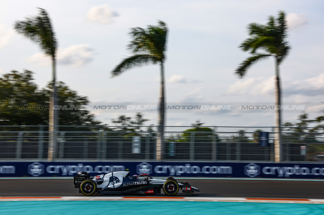 GP MIAMI, Yuki Tsunoda (JPN), Scuderia Alpha Tauri 
05.05.2023. Formula 1 World Championship, Rd 5, Miami Grand Prix, Miami, Florida, USA, Practice Day.
- www.xpbimages.com, EMail: requests@xpbimages.com ¬© Copyright: Charniaux / XPB Images