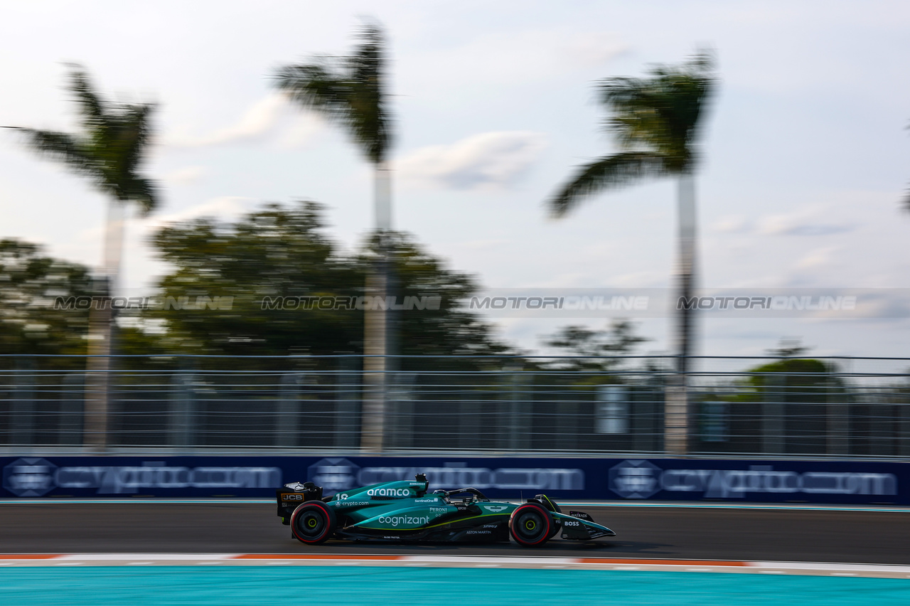 GP MIAMI, Lance Stroll (CDN), Aston Martin F1 Team 
05.05.2023. Formula 1 World Championship, Rd 5, Miami Grand Prix, Miami, Florida, USA, Practice Day.
- www.xpbimages.com, EMail: requests@xpbimages.com ¬© Copyright: Charniaux / XPB Images