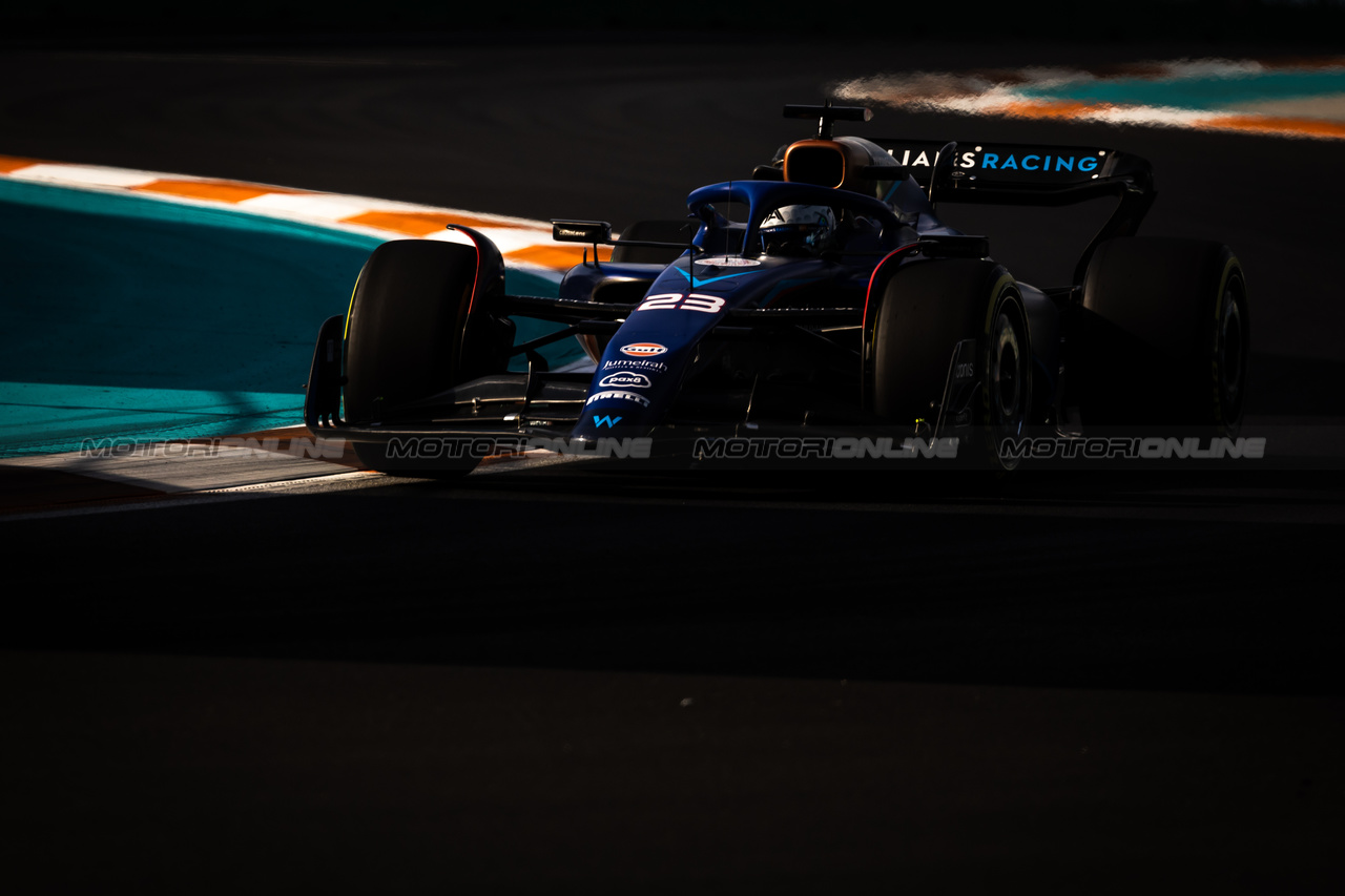 GP MIAMI, Alexander Albon (THA) Williams Racing FW45.

05.05.2023. Formula 1 World Championship, Rd 5, Miami Grand Prix, Miami, Florida, USA, Practice Day.

- www.xpbimages.com, EMail: requests@xpbimages.com ¬© Copyright: Bearne / XPB Images
