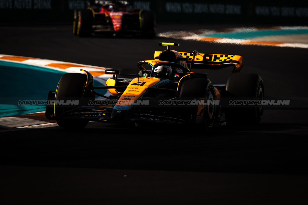 GP MIAMI, Lando Norris (GBR) McLaren MCL60.

05.05.2023. Formula 1 World Championship, Rd 5, Miami Grand Prix, Miami, Florida, USA, Practice Day.

- www.xpbimages.com, EMail: requests@xpbimages.com ¬© Copyright: Bearne / XPB Images