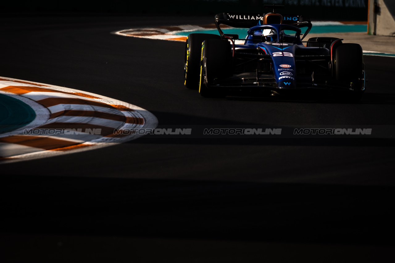GP MIAMI, Alexander Albon (THA) Williams Racing FW45.

05.05.2023. Formula 1 World Championship, Rd 5, Miami Grand Prix, Miami, Florida, USA, Practice Day.

- www.xpbimages.com, EMail: requests@xpbimages.com ¬© Copyright: Bearne / XPB Images