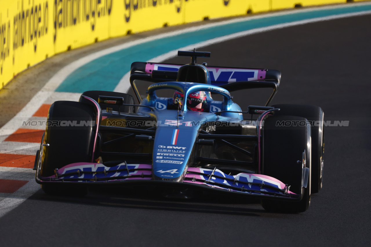 GP MIAMI, Esteban Ocon (FRA) Alpine F1 Team A523.

05.05.2023. Formula 1 World Championship, Rd 5, Miami Grand Prix, Miami, Florida, USA, Practice Day.

 - www.xpbimages.com, EMail: requests@xpbimages.com ¬© Copyright: Coates / XPB Images