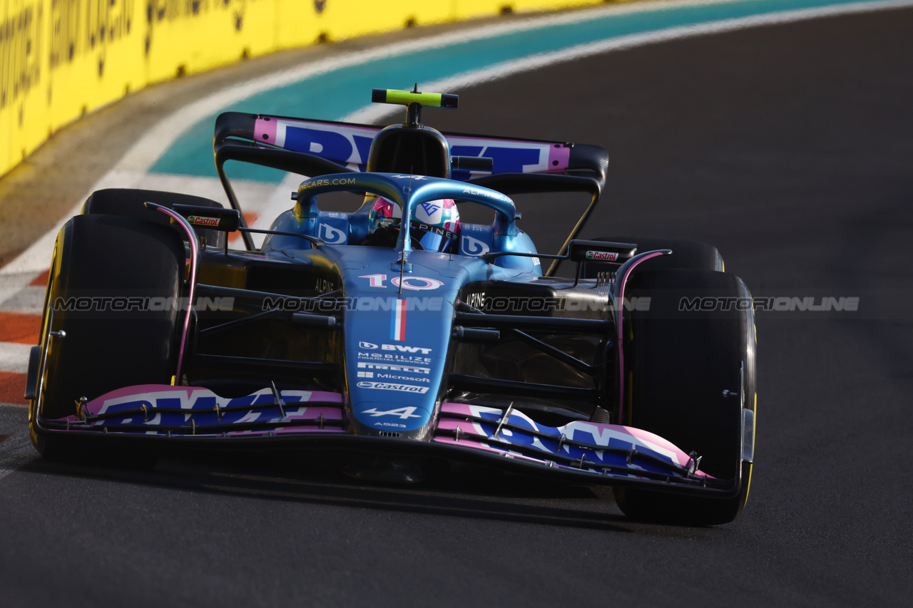 GP MIAMI, Pierre Gasly (FRA) Alpine F1 Team A523.

05.05.2023. Formula 1 World Championship, Rd 5, Miami Grand Prix, Miami, Florida, USA, Practice Day.

 - www.xpbimages.com, EMail: requests@xpbimages.com ¬© Copyright: Coates / XPB Images
