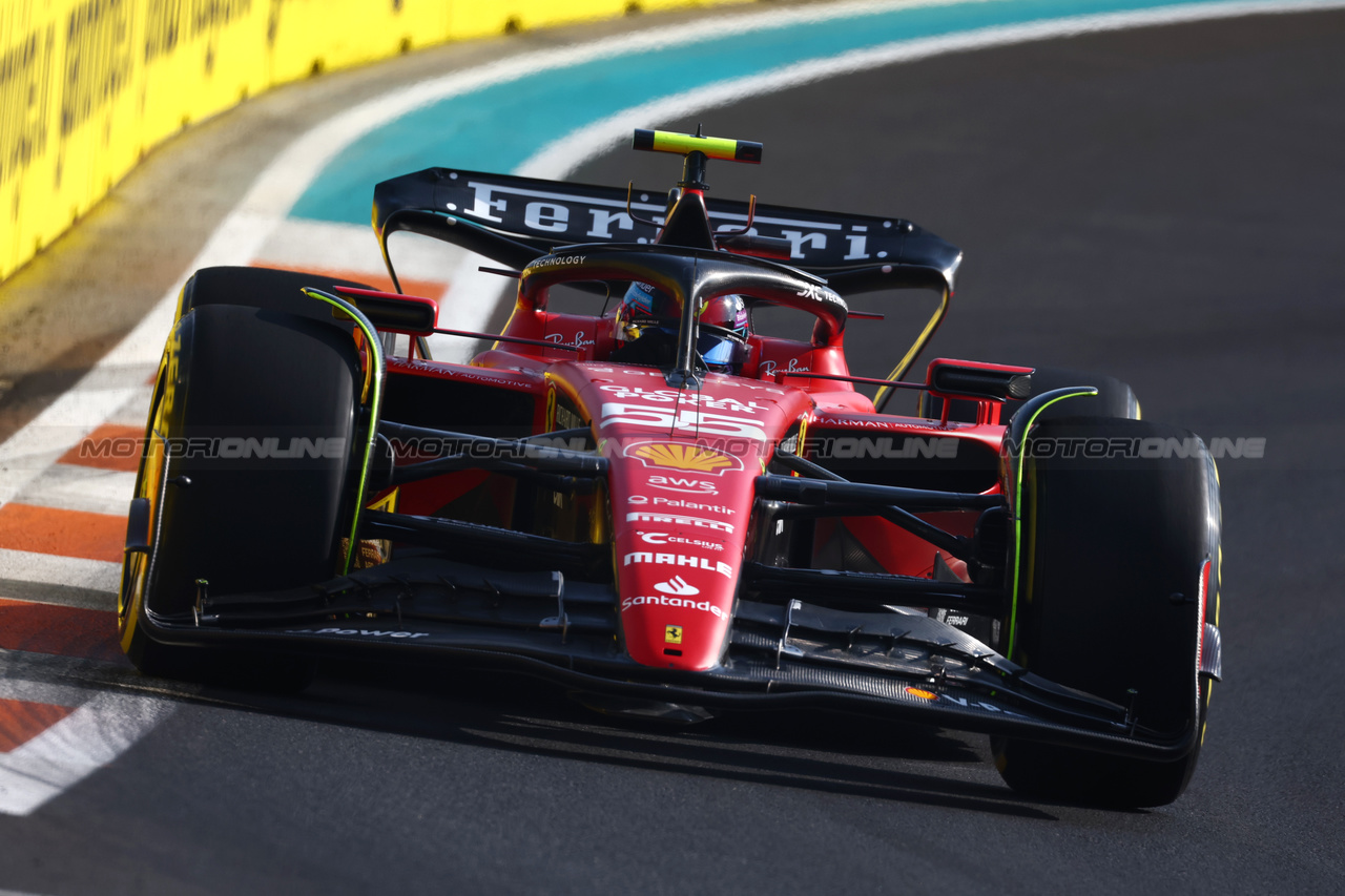 GP MIAMI, Carlos Sainz Jr (ESP) Ferrari SF-23.

05.05.2023. Formula 1 World Championship, Rd 5, Miami Grand Prix, Miami, Florida, USA, Practice Day.

 - www.xpbimages.com, EMail: requests@xpbimages.com ¬© Copyright: Coates / XPB Images