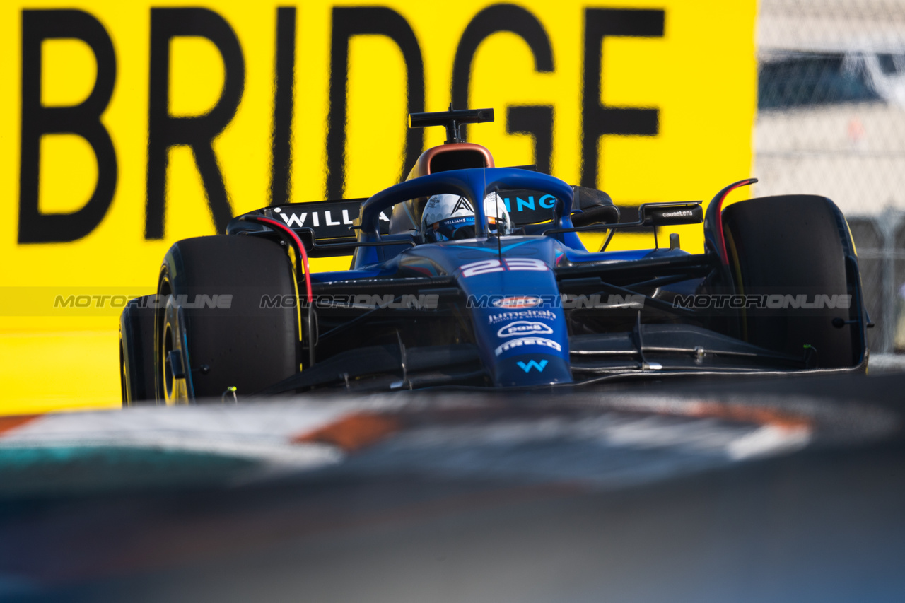 GP MIAMI, Alexander Albon (THA) Williams Racing FW45.

05.05.2023. Formula 1 World Championship, Rd 5, Miami Grand Prix, Miami, Florida, USA, Practice Day.

- www.xpbimages.com, EMail: requests@xpbimages.com ¬© Copyright: Price / XPB Images