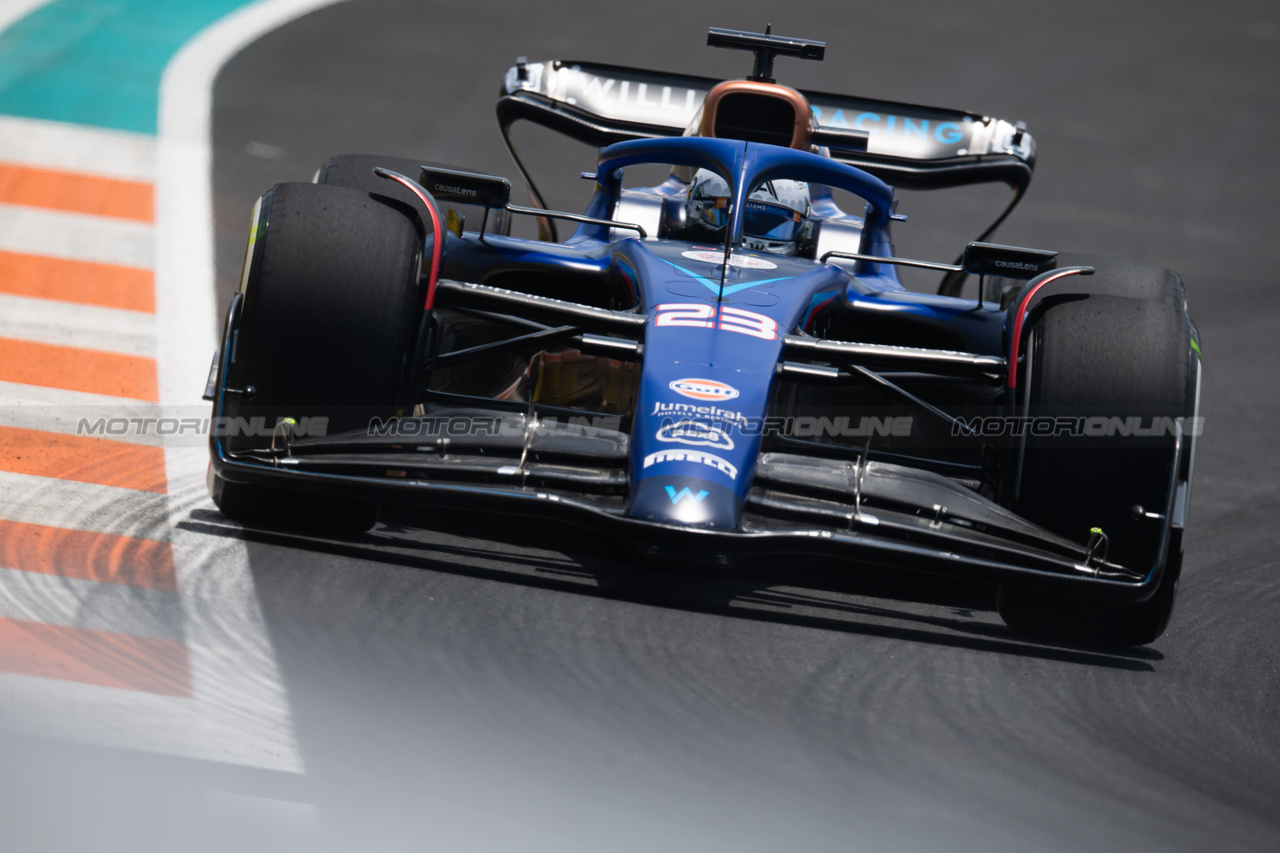 GP MIAMI, Alexander Albon (THA) Williams Racing FW45.

05.05.2023. Formula 1 World Championship, Rd 5, Miami Grand Prix, Miami, Florida, USA, Practice Day.

- www.xpbimages.com, EMail: requests@xpbimages.com ¬© Copyright: Price / XPB Images