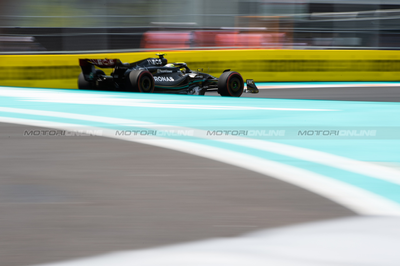 GP MIAMI, Lewis Hamilton (GBR) Mercedes AMG F1 W14.

05.05.2023. Formula 1 World Championship, Rd 5, Miami Grand Prix, Miami, Florida, USA, Practice Day.

- www.xpbimages.com, EMail: requests@xpbimages.com ¬© Copyright: Price / XPB Images
