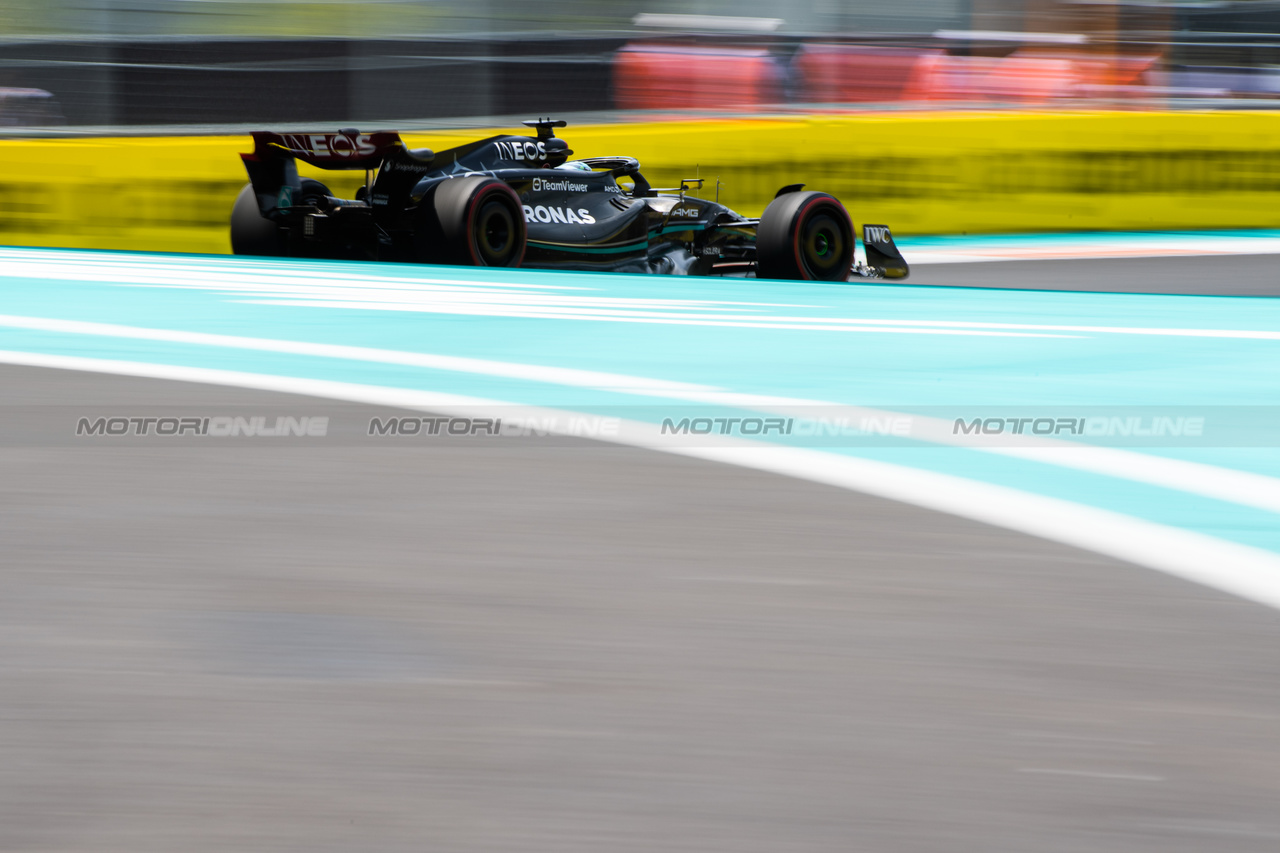 GP MIAMI, George Russell (GBR) Mercedes AMG F1 W14.

05.05.2023. Formula 1 World Championship, Rd 5, Miami Grand Prix, Miami, Florida, USA, Practice Day.

- www.xpbimages.com, EMail: requests@xpbimages.com ¬© Copyright: Price / XPB Images