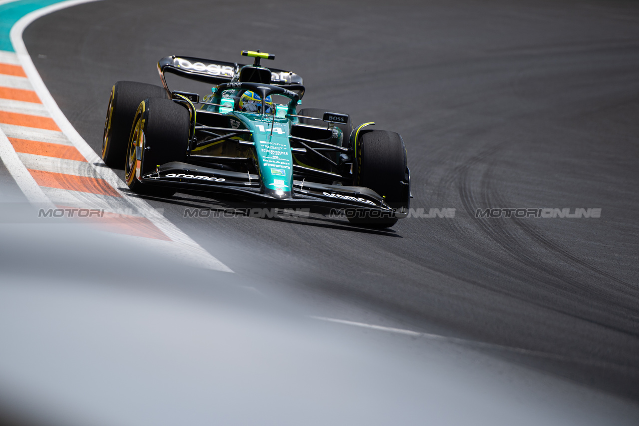 GP MIAMI, Fernando Alonso (ESP) Aston Martin F1 Team AMR23.

05.05.2023. Formula 1 World Championship, Rd 5, Miami Grand Prix, Miami, Florida, USA, Practice Day.

- www.xpbimages.com, EMail: requests@xpbimages.com ¬© Copyright: Price / XPB Images