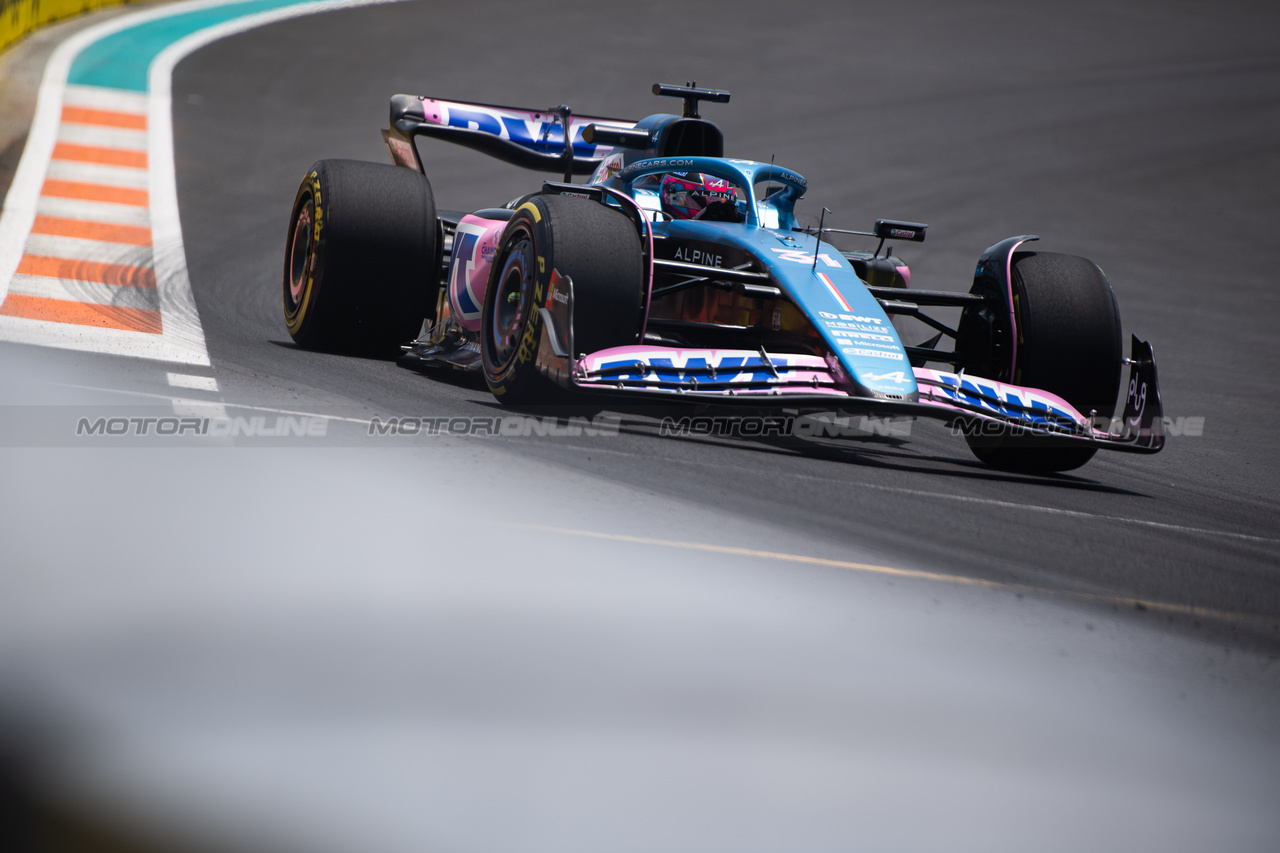GP MIAMI, Esteban Ocon (FRA) Alpine F1 Team A523.

05.05.2023. Formula 1 World Championship, Rd 5, Miami Grand Prix, Miami, Florida, USA, Practice Day.

- www.xpbimages.com, EMail: requests@xpbimages.com ¬© Copyright: Price / XPB Images