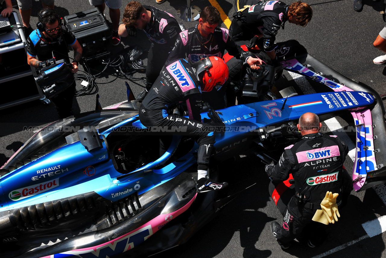 GP MONACO, Esteban Ocon (FRA) Alpine F1 Team A523 on the grid.

28.05.2023. Formula 1 World Championship, Rd 7, Monaco Grand Prix, Monte Carlo, Monaco, Gara Day.

 - www.xpbimages.com, EMail: requests@xpbimages.com ¬© Copyright: Coates / XPB Images