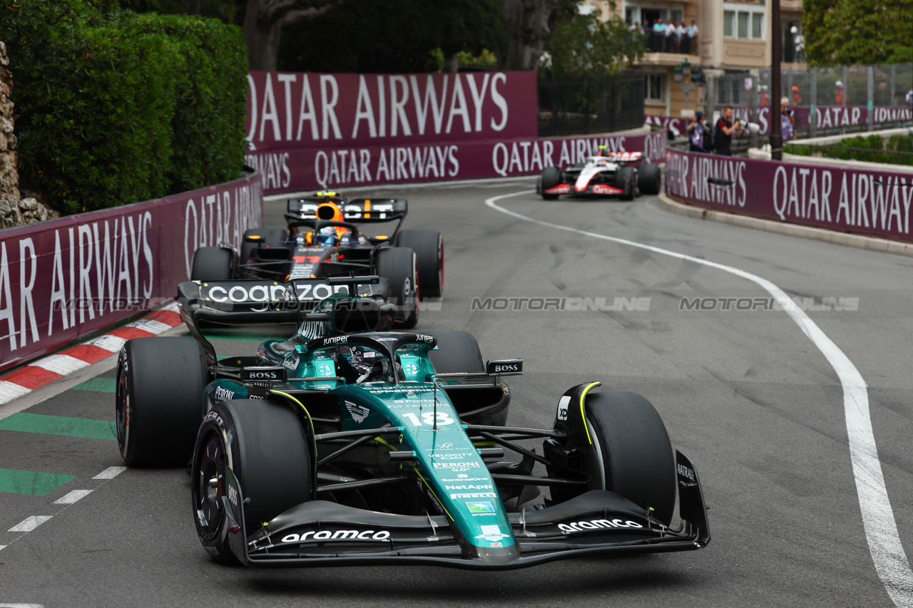 GP MONACO, Lance Stroll (CDN) Aston Martin F1 Team AMR23.

28.05.2023. Formula 1 World Championship, Rd 7, Monaco Grand Prix, Monte Carlo, Monaco, Gara Day.

- www.xpbimages.com, EMail: requests@xpbimages.com ¬© Copyright: Batchelor / XPB Images