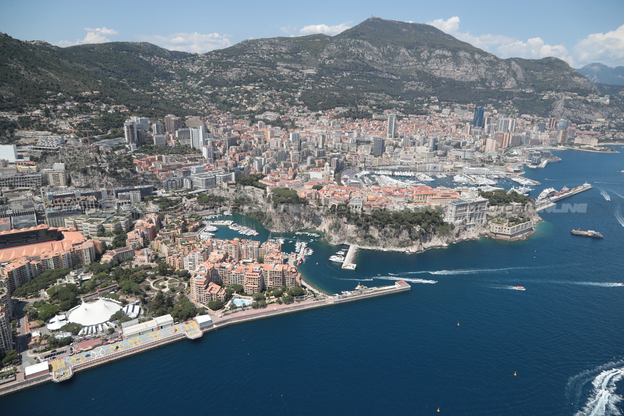 GP MONACO, An aerial view of Monte Carlo.

28.05.2023. Formula 1 World Championship, Rd 7, Monaco Grand Prix, Monte Carlo, Monaco, Gara Day.

- www.xpbimages.com, EMail: requests@xpbimages.com ¬© Copyright: XPB Images