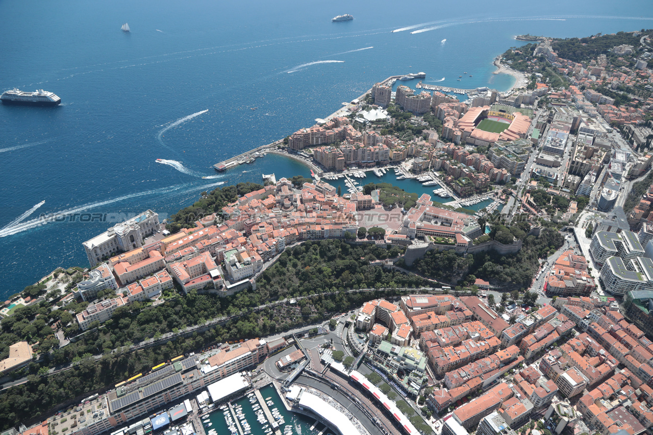GP MONACO, An aerial view of Monte Carlo.

28.05.2023. Formula 1 World Championship, Rd 7, Monaco Grand Prix, Monte Carlo, Monaco, Gara Day.

- www.xpbimages.com, EMail: requests@xpbimages.com ¬© Copyright: XPB Images