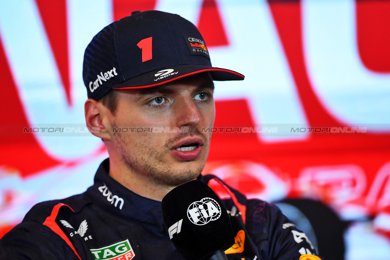 GP MONACO, Max Verstappen (NLD) Red Bull Racing in the post race FIA Press Conference.

28.05.2023. Formula 1 World Championship, Rd 7, Monaco Grand Prix, Monte Carlo, Monaco, Gara Day.

- www.xpbimages.com, EMail: requests@xpbimages.com ¬© Copyright: Moy / XPB Images