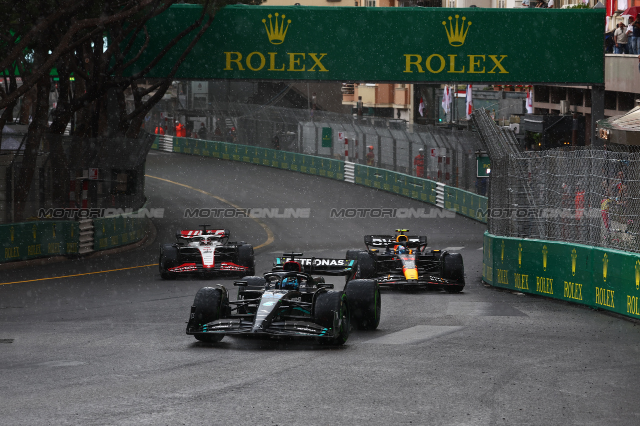 GP MONACO, George Russell (GBR) Mercedes AMG F1 W14.

28.05.2023. Formula 1 World Championship, Rd 7, Monaco Grand Prix, Monte Carlo, Monaco, Gara Day.

- www.xpbimages.com, EMail: requests@xpbimages.com ¬© Copyright: Charniaux / XPB Images
