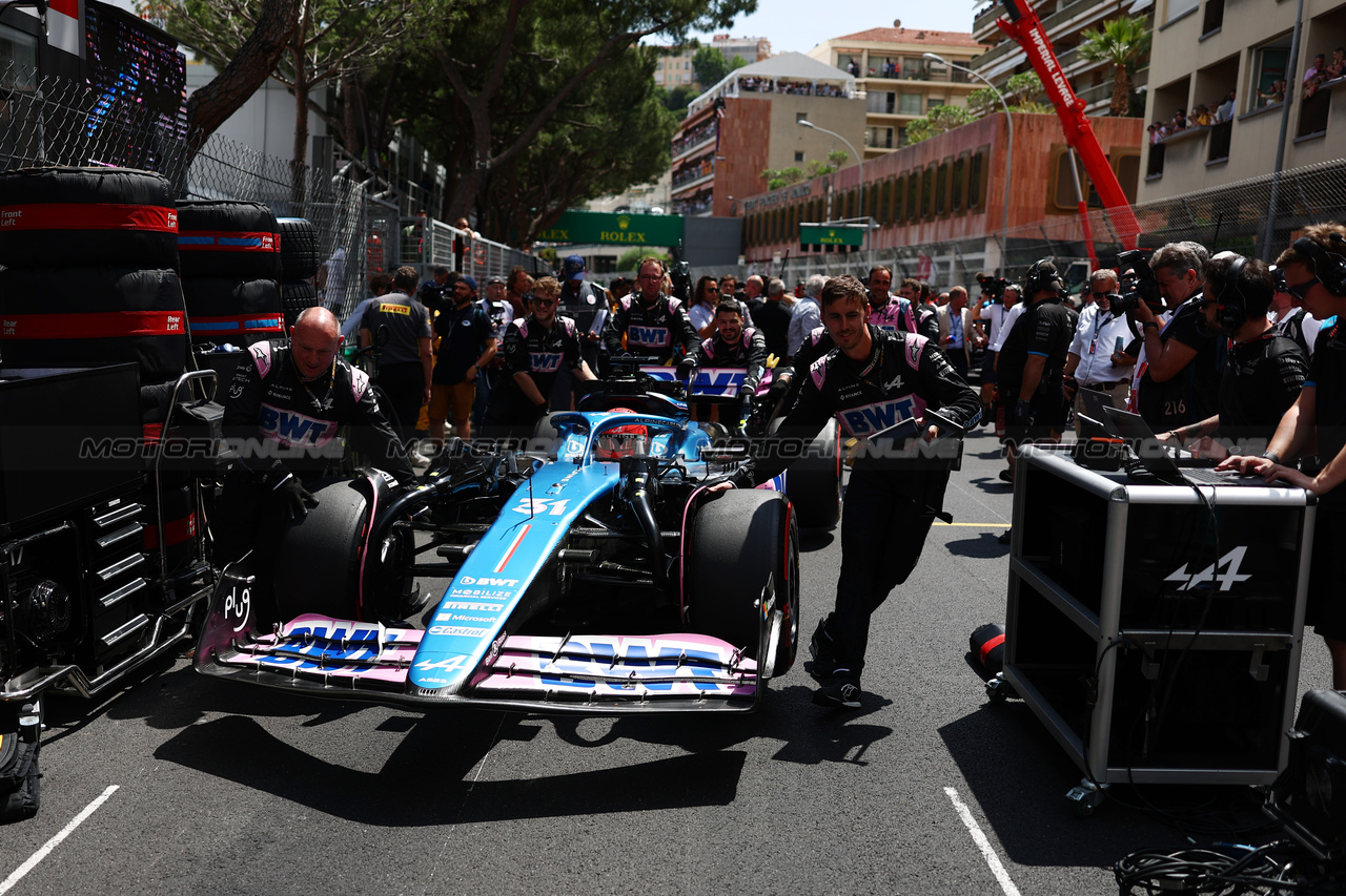 GP MONACO, Esteban Ocon (FRA) Alpine F1 Team A523 on the grid.

28.05.2023. Formula 1 World Championship, Rd 7, Monaco Grand Prix, Monte Carlo, Monaco, Gara Day.

- www.xpbimages.com, EMail: requests@xpbimages.com ¬© Copyright: Charniaux / XPB Images