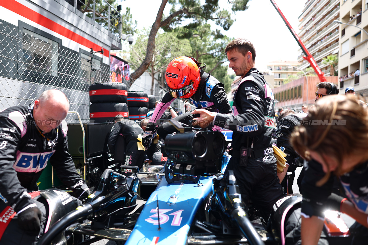 GP MONACO, Esteban Ocon (FRA) Alpine F1 Team A523 on the grid.

28.05.2023. Formula 1 World Championship, Rd 7, Monaco Grand Prix, Monte Carlo, Monaco, Gara Day.

- www.xpbimages.com, EMail: requests@xpbimages.com ¬© Copyright: Charniaux / XPB Images