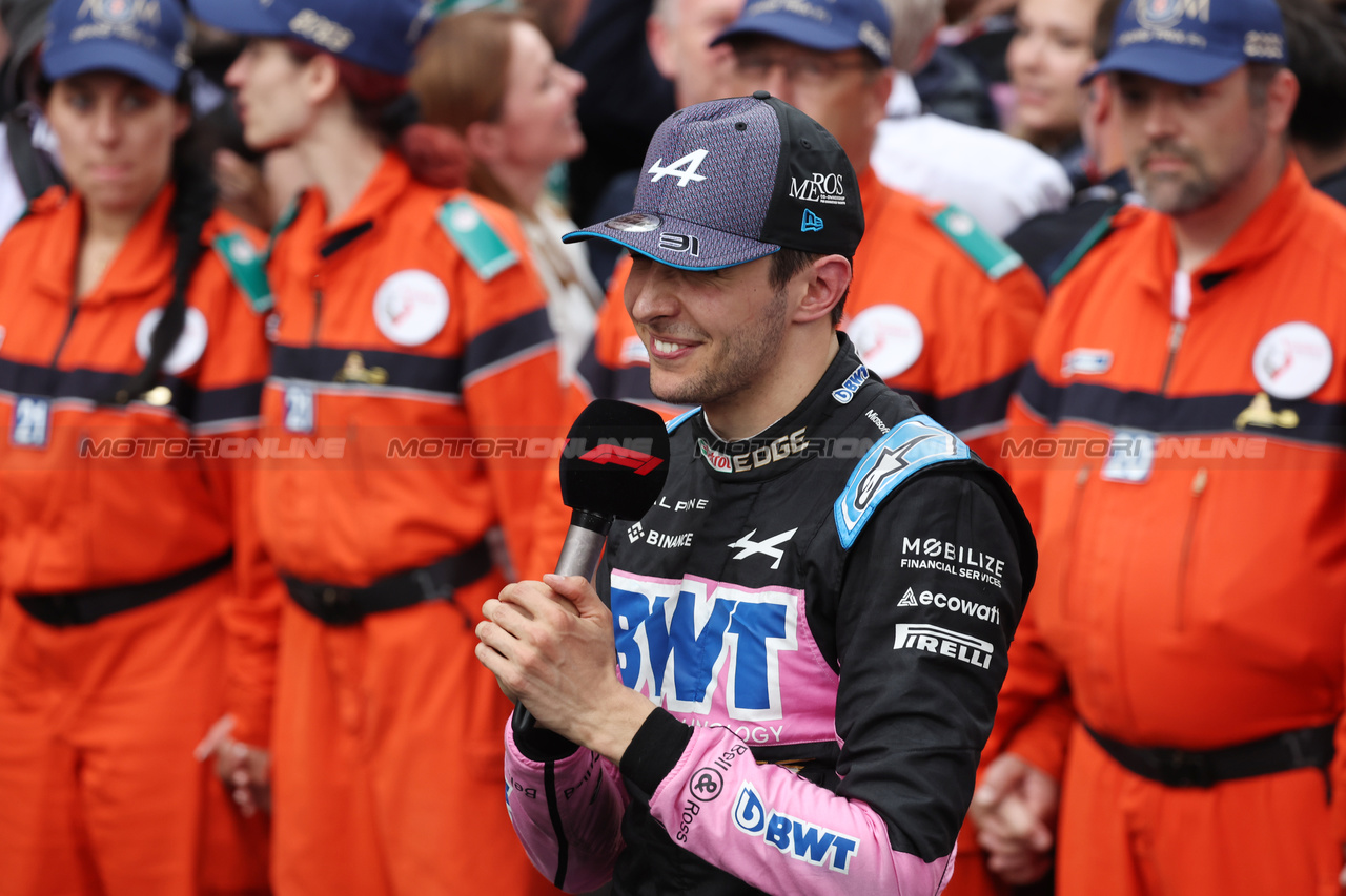 GP MONACO, Esteban Ocon (FRA) Alpine F1 Team in parc ferme.

28.05.2023. Formula 1 World Championship, Rd 7, Monaco Grand Prix, Monte Carlo, Monaco, Gara Day.

- www.xpbimages.com, EMail: requests@xpbimages.com ¬© Copyright: Bearne / XPB Images