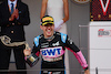GP MONACO, Esteban Ocon (FRA) Alpine F1 Team celebrates his third position on the podium.
28.05.2023. Formula 1 World Championship, Rd 7, Monaco Grand Prix, Monte Carlo, Monaco, Gara Day.
- www.xpbimages.com, EMail: requests@xpbimages.com ¬© Copyright: Batchelor / XPB Images