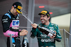 GP MONACO, Fernando Alonso (ESP) Aston Martin F1 Team celebrates his second position with third placed Esteban Ocon (FRA) Alpine F1 Team on the podium.
28.05.2023. Formula 1 World Championship, Rd 7, Monaco Grand Prix, Monte Carlo, Monaco, Gara Day.
- www.xpbimages.com, EMail: requests@xpbimages.com ¬© Copyright: Price / XPB Images