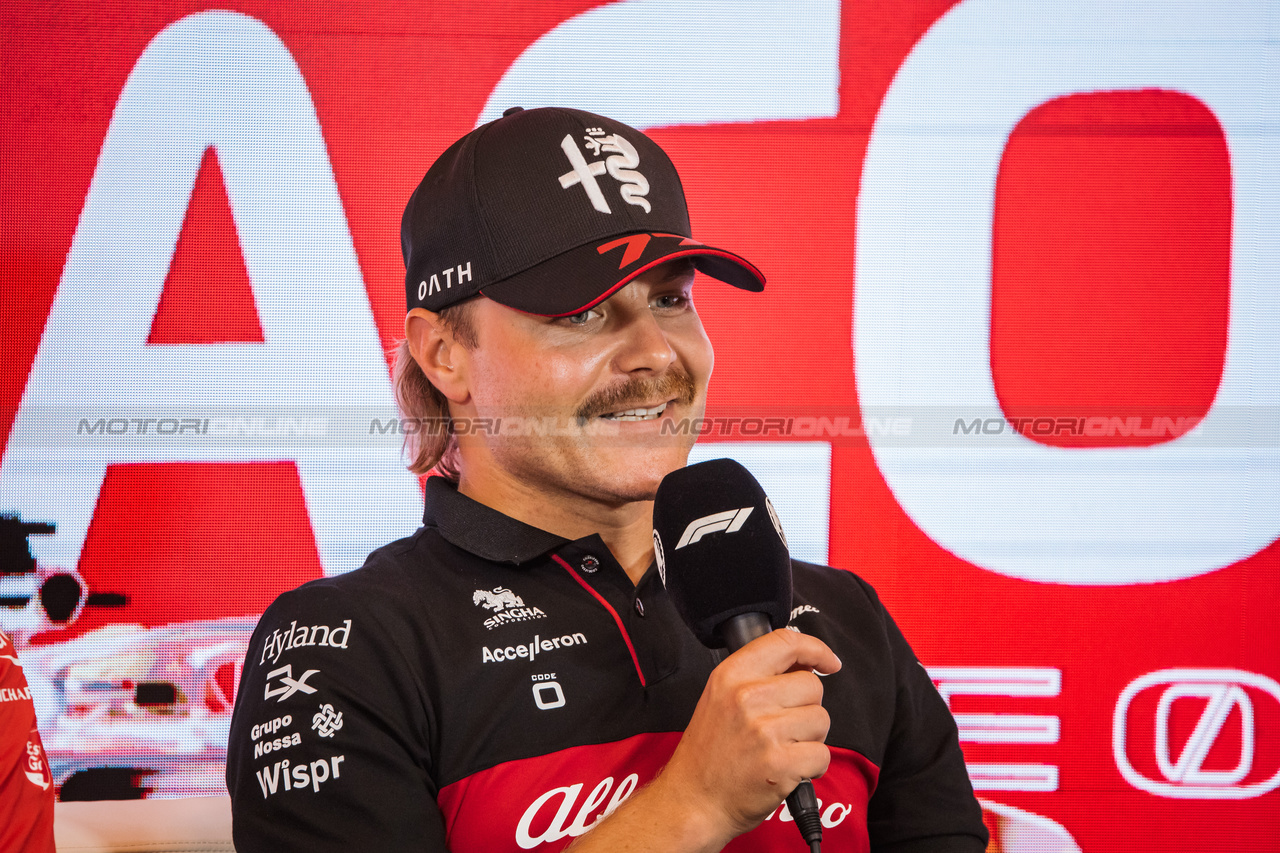GP MONACO, Valtteri Bottas (FIN) Alfa Romeo F1 Team in the FIA Press Conference.

25.05.2023. Formula 1 World Championship, Rd 7, Monaco Grand Prix, Monte Carlo, Monaco, Preparation Day.

- www.xpbimages.com, EMail: requests@xpbimages.com ¬© Copyright: Bearne / XPB Images