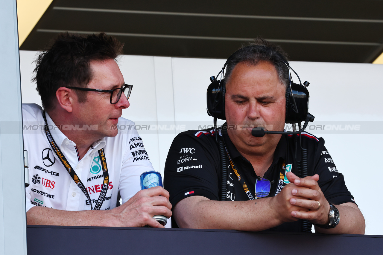 GP MONACO, (L to R): Andrew Shovlin (GBR) Mercedes AMG F1 Trackside Engineering Director with Ron Meadows (GBR) Mercedes AMG F1 Team Manager.

25.05.2023. Formula 1 World Championship, Rd 7, Monaco Grand Prix, Monte Carlo, Monaco, Preparation Day.

- www.xpbimages.com, EMail: requests@xpbimages.com ¬© Copyright: Batchelor / XPB Images