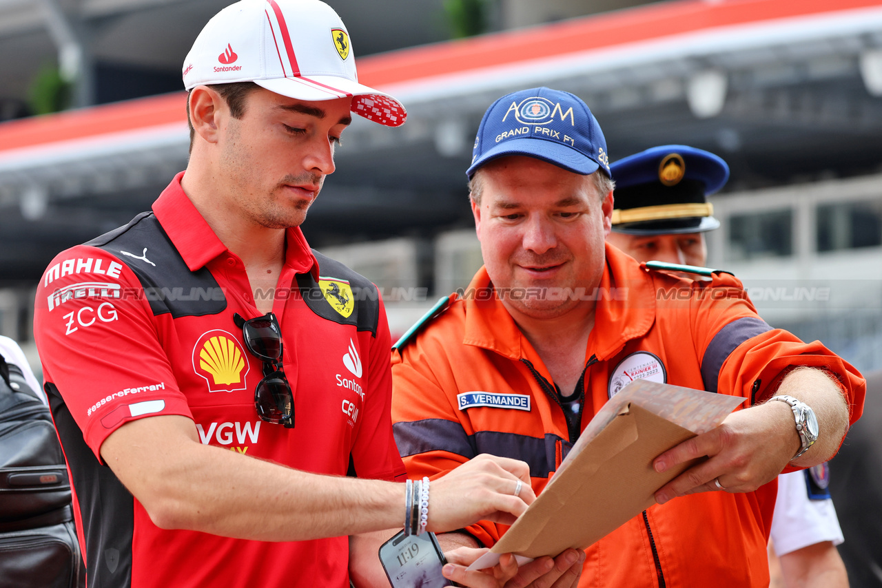 GP MONACO, Charles Leclerc (MON) Ferrari.

25.05.2023. Formula 1 World Championship, Rd 7, Monaco Grand Prix, Monte Carlo, Monaco, Preparation Day.

- www.xpbimages.com, EMail: requests@xpbimages.com ¬© Copyright: Batchelor / XPB Images