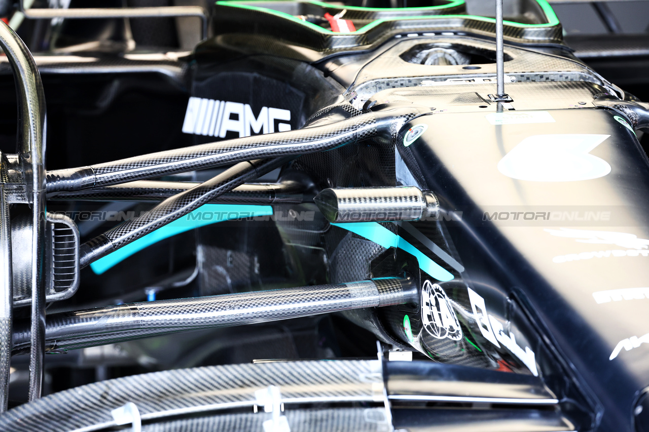 GP MONACO, Mercedes AMG F1 W14 front suspension detail.

25.05.2023. Formula 1 World Championship, Rd 7, Monaco Grand Prix, Monte Carlo, Monaco, Preparation Day.

- www.xpbimages.com, EMail: requests@xpbimages.com ¬© Copyright: Batchelor / XPB Images