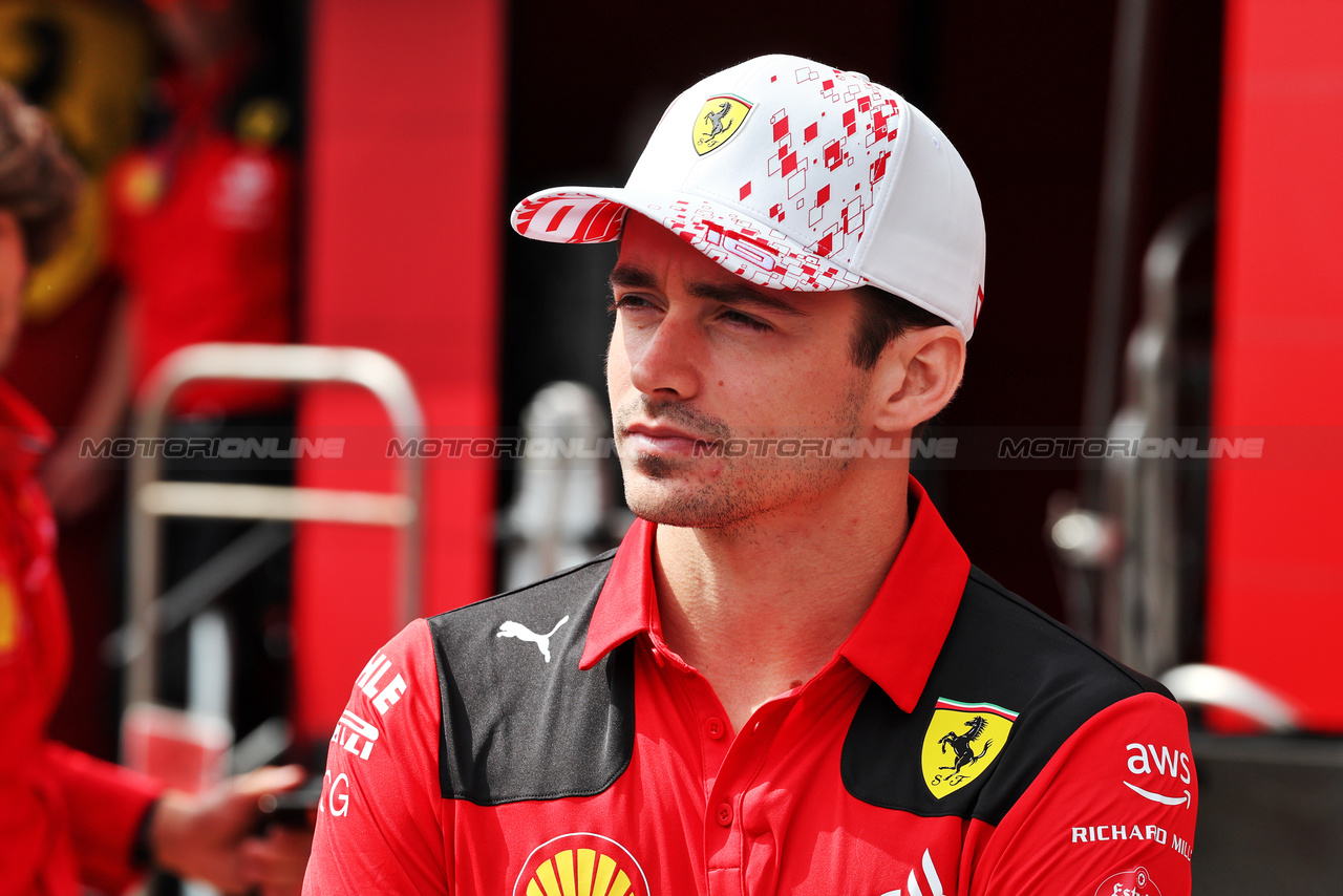 GP MONACO, Charles Leclerc (MON) Ferrari.

25.05.2023. Formula 1 World Championship, Rd 7, Monaco Grand Prix, Monte Carlo, Monaco, Preparation Day.

- www.xpbimages.com, EMail: requests@xpbimages.com ¬© Copyright: Moy / XPB Images