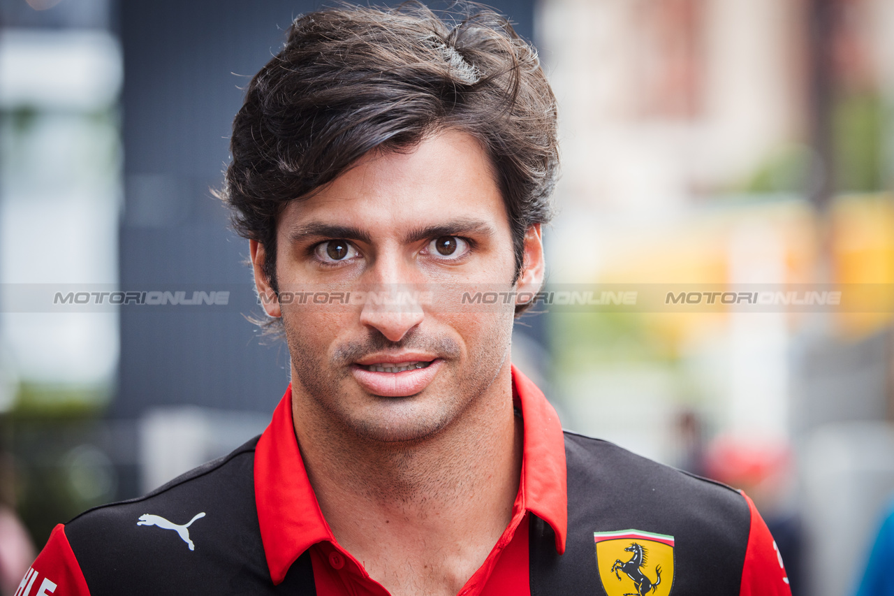 GP MONACO, Carlos Sainz Jr (ESP) Ferrari.

25.05.2023. Formula 1 World Championship, Rd 7, Monaco Grand Prix, Monte Carlo, Monaco, Preparation Day.

- www.xpbimages.com, EMail: requests@xpbimages.com ¬© Copyright: Bearne / XPB Images