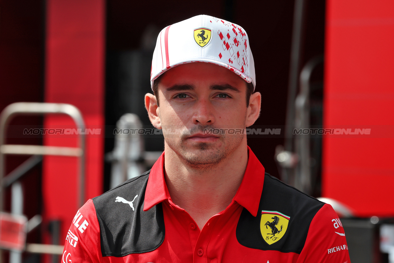 GP MONACO, Charles Leclerc (MON) Ferrari.

25.05.2023. Formula 1 World Championship, Rd 7, Monaco Grand Prix, Monte Carlo, Monaco, Preparation Day.

- www.xpbimages.com, EMail: requests@xpbimages.com ¬© Copyright: Moy / XPB Images