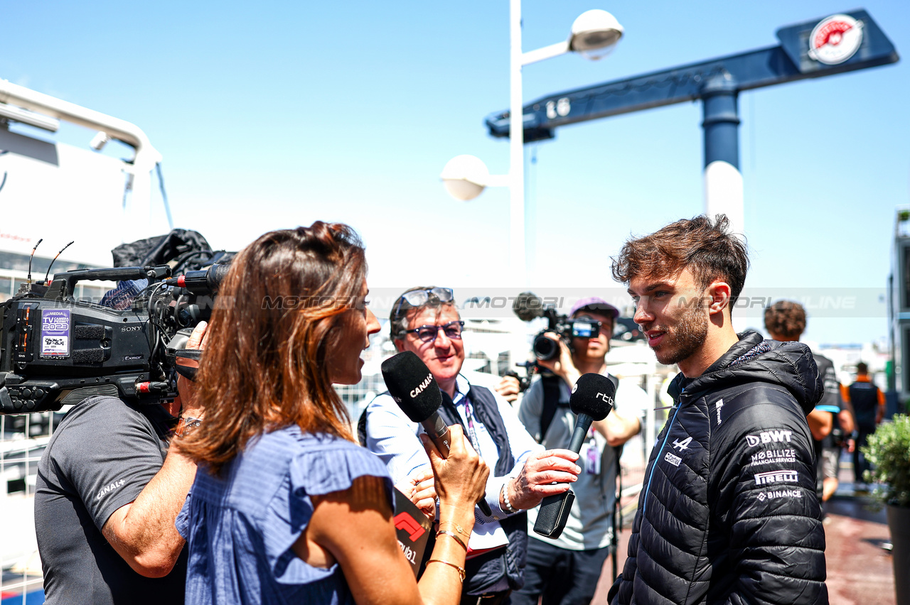 GP MONACO, Pierre Gasly (FRA), Alpine F1 Team 
25.05.2023. Formula 1 World Championship, Rd 7, Monaco Grand Prix, Monte Carlo, Monaco, Preparation Day.
- www.xpbimages.com, EMail: requests@xpbimages.com ¬© Copyright: Charniaux / XPB Images