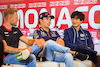 GP MONACO, (L to R): Kevin Magnussen (DEN) Haas F1 Team; Sergio Perez (MEX) Red Bull Racing; e Yuki Tsunoda (JPN) AlphaTauri, in the FIA Press Conference.
25.05.2023. Formula 1 World Championship, Rd 7, Monaco Grand Prix, Monte Carlo, Monaco, Preparation Day.
- www.xpbimages.com, EMail: requests@xpbimages.com ¬© Copyright: Bearne / XPB Images