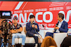 GP MONACO, (L to R): Sergio Perez (MEX) Red Bull Racing e Yuki Tsunoda (JPN) AlphaTauri with Tom Clarkson (GBR) Journalist in the FIA Press Conference.
25.05.2023. Formula 1 World Championship, Rd 7, Monaco Grand Prix, Monte Carlo, Monaco, Preparation Day.
- www.xpbimages.com, EMail: requests@xpbimages.com ¬© Copyright: Bearne / XPB Images