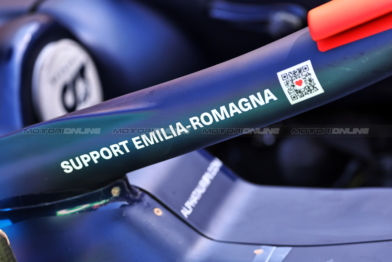 GP MONACO, AlphaTauri AT04 Halo cockpit cover with support for Emilia-Romagna.

27.05.2023. Formula 1 World Championship, Rd 7, Monaco Grand Prix, Monte Carlo, Monaco, Qualifiche Day.

- www.xpbimages.com, EMail: requests@xpbimages.com ¬© Copyright: Batchelor / XPB Images