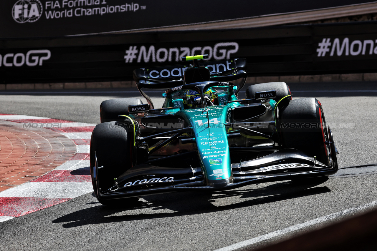 GP MONACO, Fernando Alonso (ESP) Aston Martin F1 Team AMR23.

27.05.2023. Formula 1 World Championship, Rd 7, Monaco Grand Prix, Monte Carlo, Monaco, Qualifiche Day.

- www.xpbimages.com, EMail: requests@xpbimages.com ¬© Copyright: Bearne / XPB Images