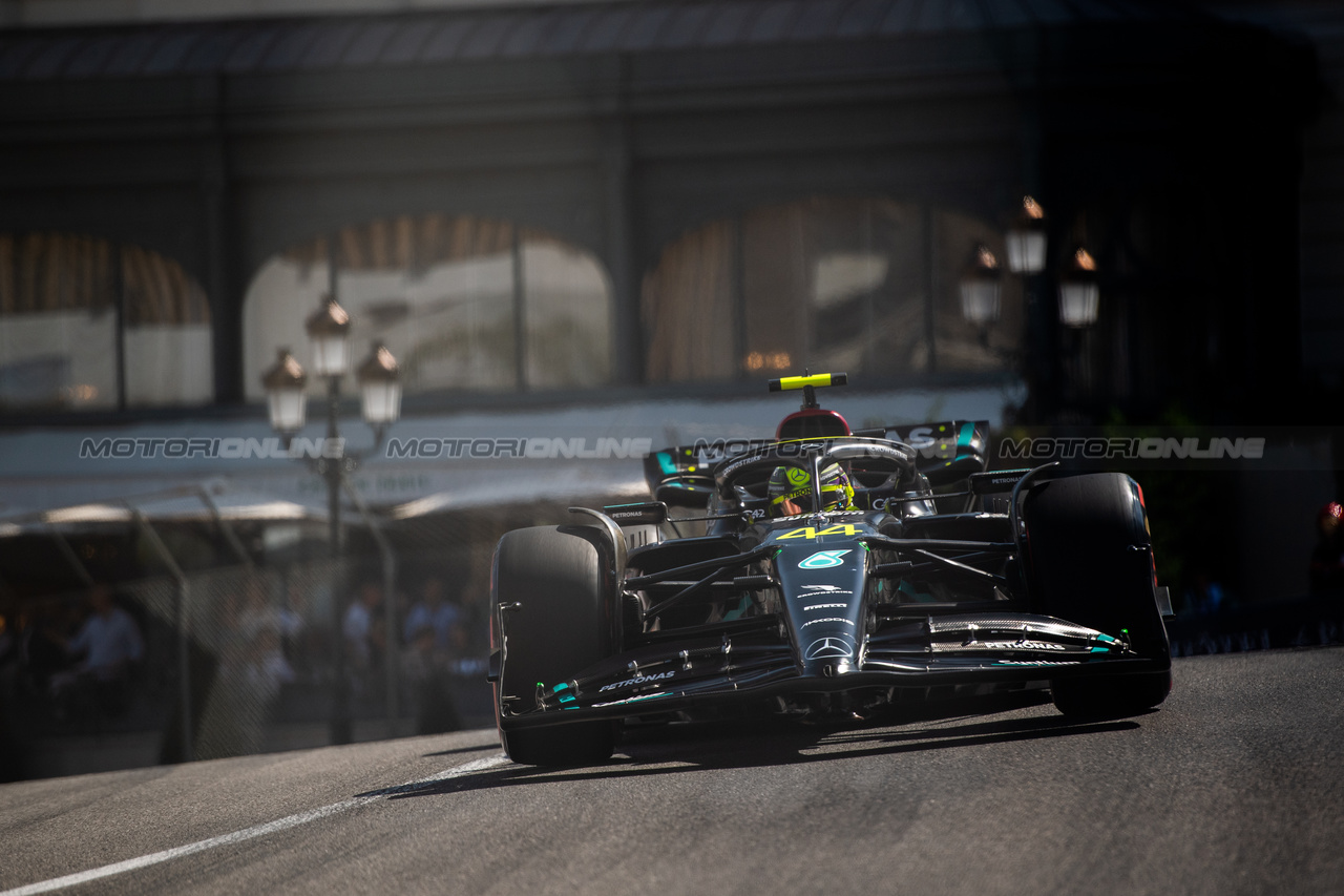 GP MONACO, Lewis Hamilton (GBR) Mercedes AMG F1 W14.

27.05.2023. Formula 1 World Championship, Rd 7, Monaco Grand Prix, Monte Carlo, Monaco, Qualifiche Day.

- www.xpbimages.com, EMail: requests@xpbimages.com ¬© Copyright: Price / XPB Images