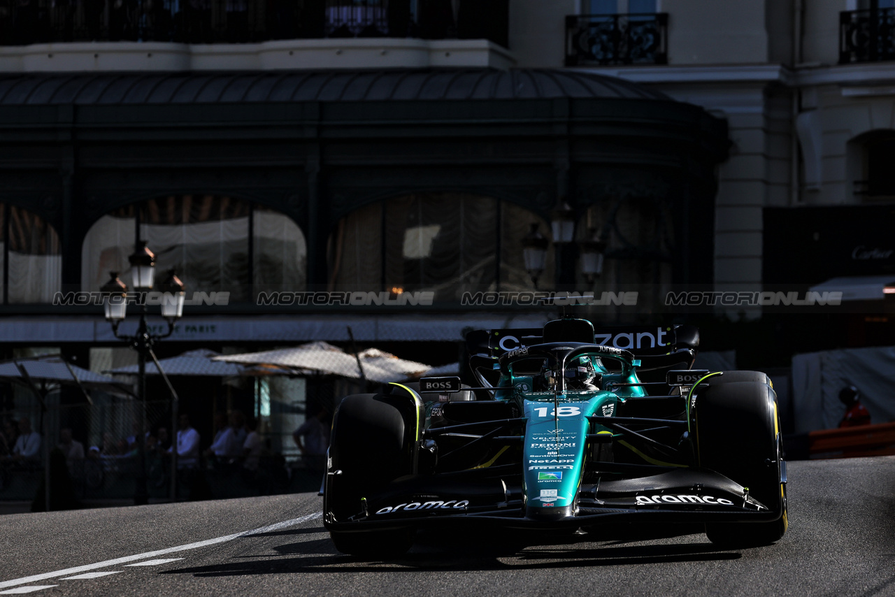 GP MONACO, Lance Stroll (CDN) Aston Martin F1 Team AMR23.

26.05.2023. Formula 1 World Championship, Rd 7, Monaco Grand Prix, Monte Carlo, Monaco, Practice Day.

- www.xpbimages.com, EMail: requests@xpbimages.com ¬© Copyright: Moy / XPB Images