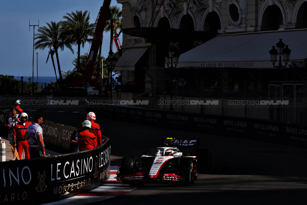 GP MONACO, Nico Hulkenberg (GER) Haas VF-23.

26.05.2023. Formula 1 World Championship, Rd 7, Monaco Grand Prix, Monte Carlo, Monaco, Practice Day.

- www.xpbimages.com, EMail: requests@xpbimages.com ¬© Copyright: Moy / XPB Images