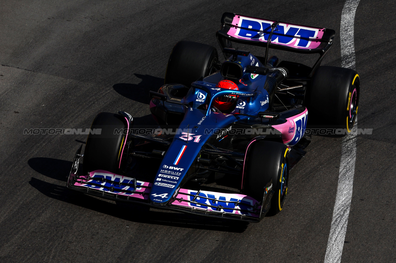 GP MONACO, Esteban Ocon (FRA), Alpine F1 Team 
26.05.2023. Formula 1 World Championship, Rd 7, Monaco Grand Prix, Monte Carlo, Monaco, Practice Day.
- www.xpbimages.com, EMail: requests@xpbimages.com ¬© Copyright: Charniaux / XPB Images