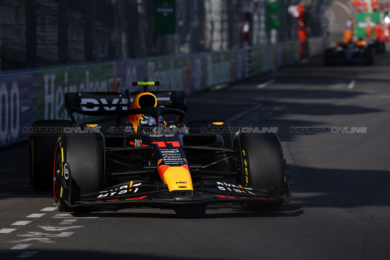 GP MONACO, Sergio Perez (MEX) Red Bull Racing RB19.

26.05.2023. Formula 1 World Championship, Rd 7, Monaco Grand Prix, Monte Carlo, Monaco, Practice Day.

- www.xpbimages.com, EMail: requests@xpbimages.com ¬© Copyright: Bearne / XPB Images