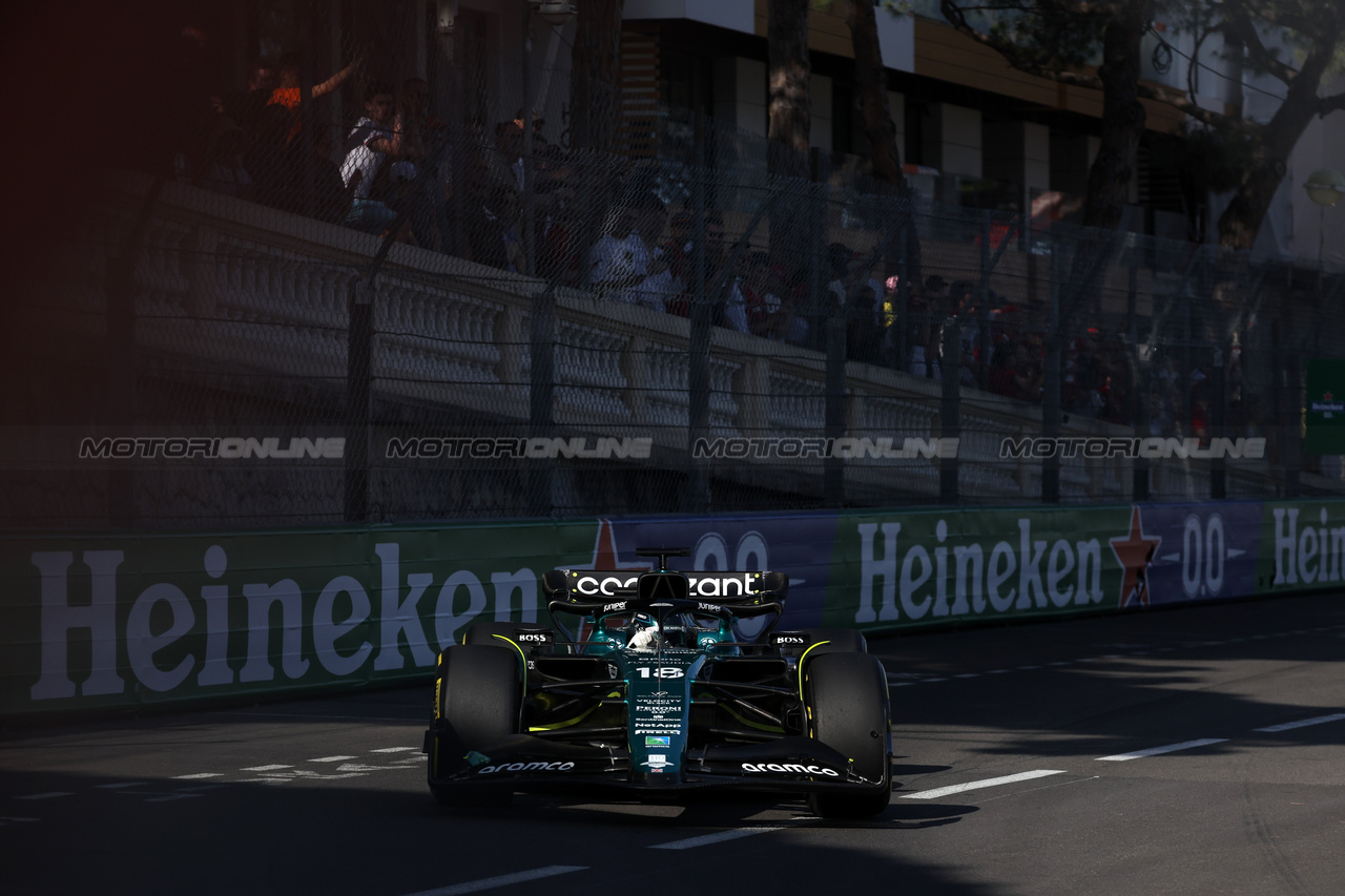 GP MONACO, Lance Stroll (CDN) Aston Martin F1 Team AMR23.

26.05.2023. Formula 1 World Championship, Rd 7, Monaco Grand Prix, Monte Carlo, Monaco, Practice Day.

- www.xpbimages.com, EMail: requests@xpbimages.com ¬© Copyright: Bearne / XPB Images