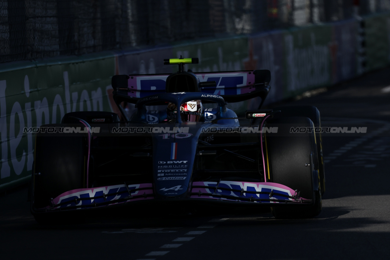 GP MONACO, Pierre Gasly (FRA) Alpine F1 Team A523.

26.05.2023. Formula 1 World Championship, Rd 7, Monaco Grand Prix, Monte Carlo, Monaco, Practice Day.

- www.xpbimages.com, EMail: requests@xpbimages.com ¬© Copyright: Bearne / XPB Images
