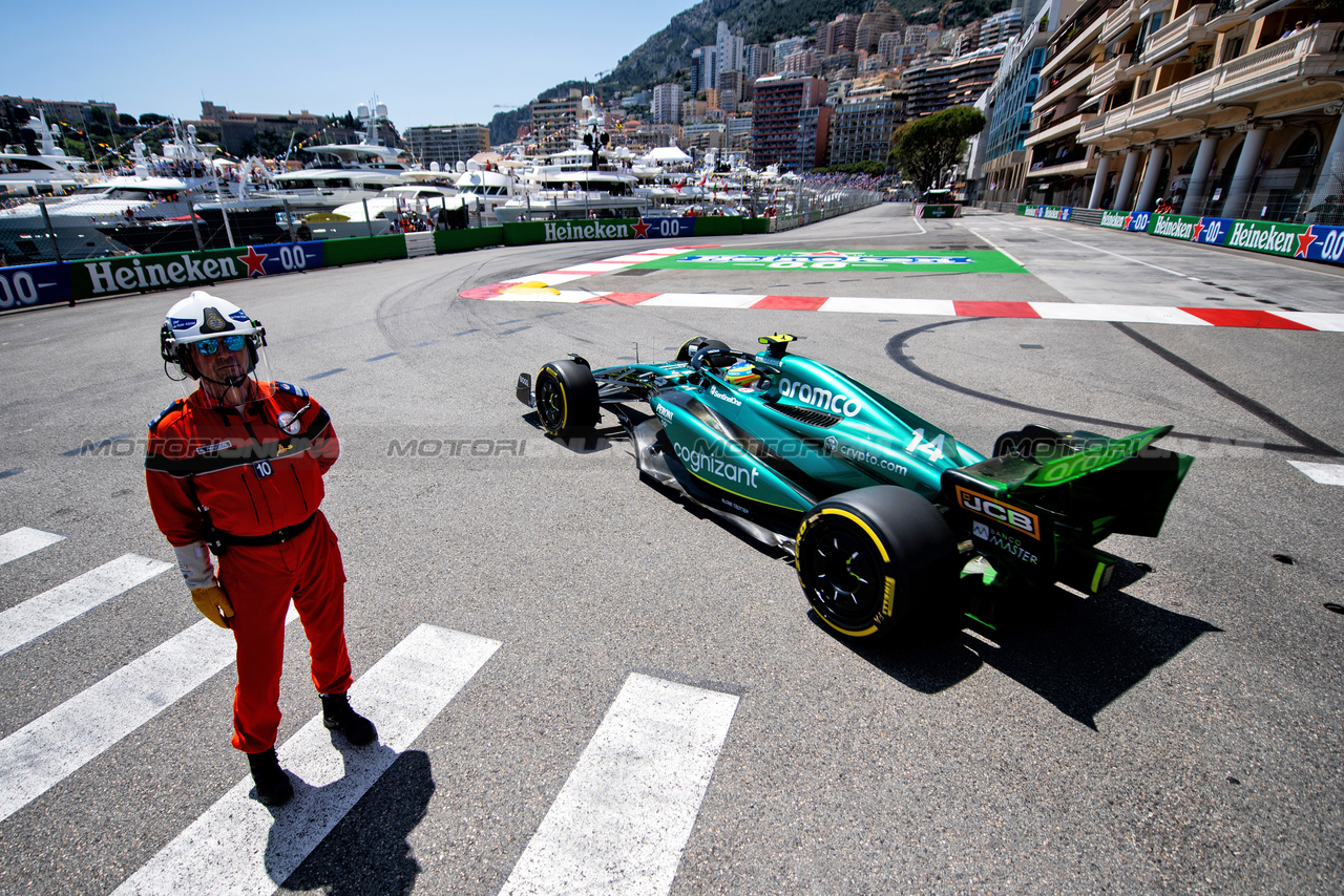 GP MONACO, Fernando Alonso (ESP) Aston Martin F1 Team AMR23.

26.05.2023. Formula 1 World Championship, Rd 7, Monaco Grand Prix, Monte Carlo, Monaco, Practice Day.

- www.xpbimages.com, EMail: requests@xpbimages.com ¬© Copyright: Price / XPB Images