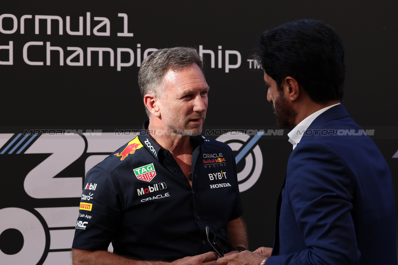 GP MONACO, (L to R): Christian Horner (GBR) Red Bull Racing Team Principal with Mohammed Bin Sulayem (UAE) FIA President.

26.05.2023. Formula 1 World Championship, Rd 7, Monaco Grand Prix, Monte Carlo, Monaco, Practice Day.

- www.xpbimages.com, EMail: requests@xpbimages.com ¬© Copyright: Bearne / XPB Images